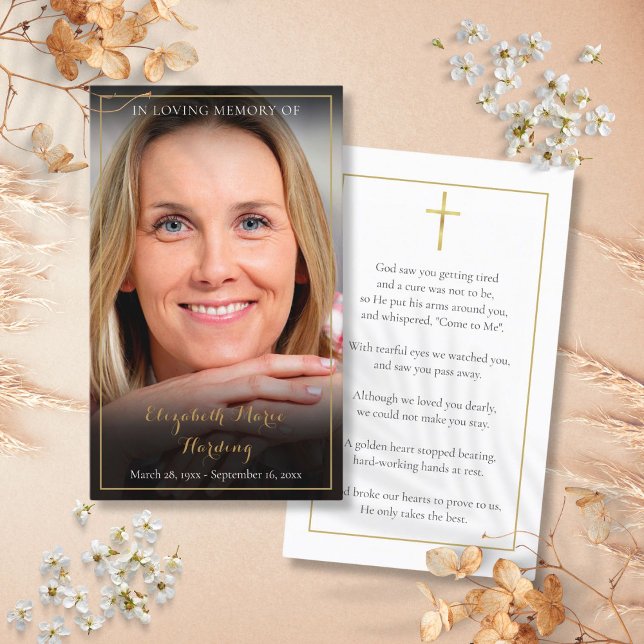 Elegant Photo Funeral Memorial Prayer Cards (Elegant Photo Funeral Memorial Prayer Cards)