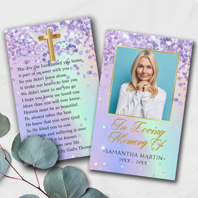 Elegant Photo Funeral Prayer Card (Creator Uploaded)