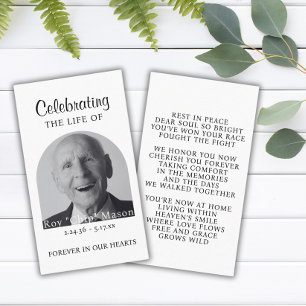 Elegant Photo Funeral Prayer Card