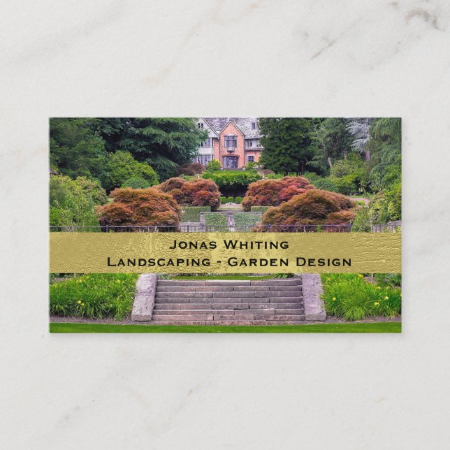 Elegant Photo Gardening Business Card (Front)