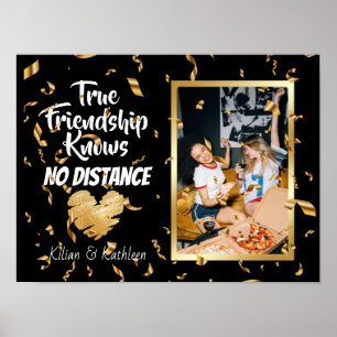 Elegant Photo Gold Going Away Friendship Distance Poster