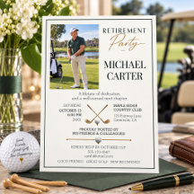 Elegant Photo Golf Retirement  Party Invitation