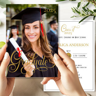 Elegant Photo Graduate Script Invitation