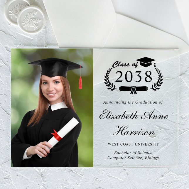 Elegant Photo Graduation Acrylic Announcement (Creator Uploaded)