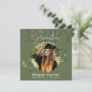 Elegant Photo Graduation Card Class of 2025