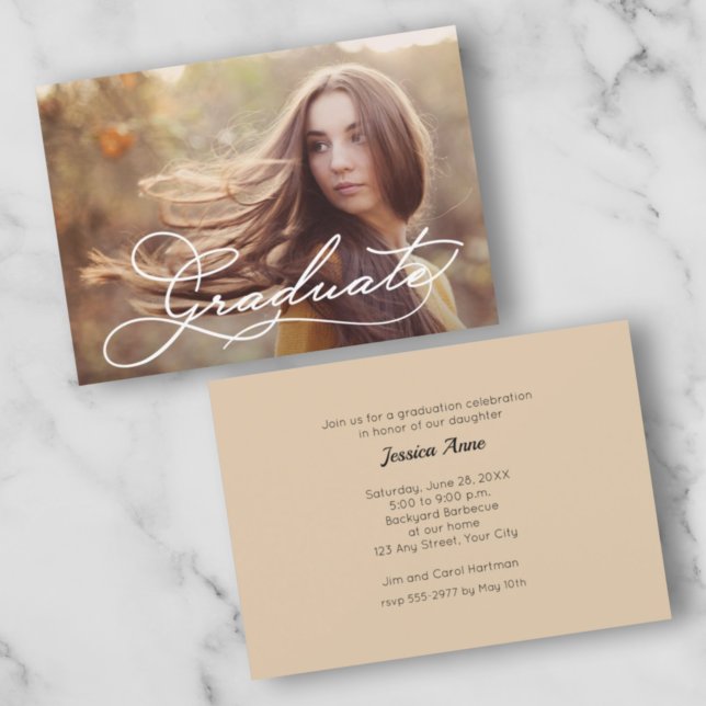 Elegant Photo Graduation Party Invitations (Creator Uploaded)