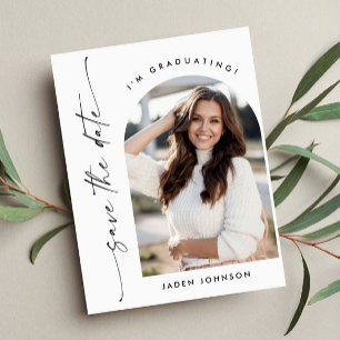 Elegant Photo Graduation Save the Date Postcard