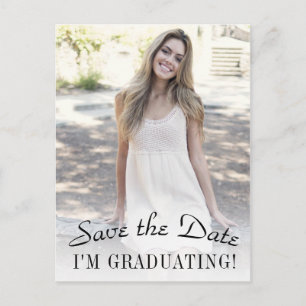 Elegant Photo Graduation Save the Date Postcard