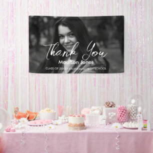 Elegant Photo graduation Thank you Banner