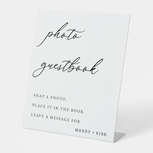 Elegant Photo Guestbook Table Sign  (Front)