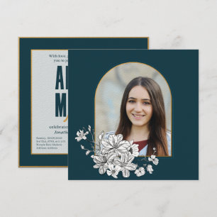 Elegant Photo Hebrew Bat Mitzvah Invitation