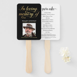 Elegant Photo In Loving Memory Funeral Hand Fan