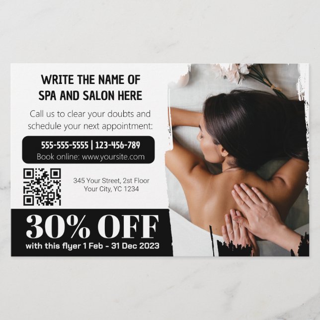 Elegant Photo Massage Therapist Discount Flyer (Front)