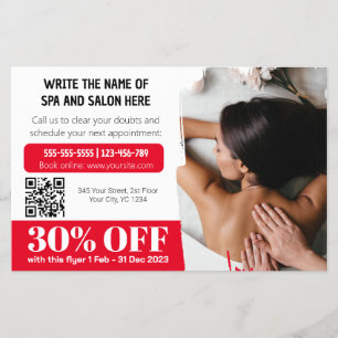 Elegant Photo Massage Therapist Discount Flyer
