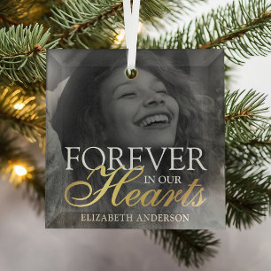 Elegant Photo Memorial Christmas Glass Tree Decoration