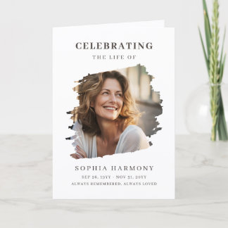 Elegant Photo Memorial Funeral Program