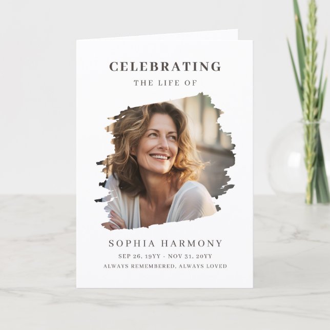 Elegant Photo Memorial Funeral Program (Front)