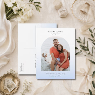 Elegant Photo Minimalist Wedding Save the Date Announcement Postcard