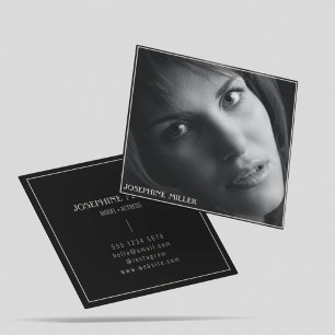 Elegant Photo Model Actress Influence Performance  Square Business Card