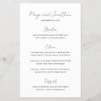 Elegant Photo Modern Budget Wedding Menu