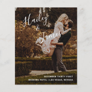 Elegant Photo Modern Budget Wedding Program Flyer