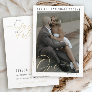 Elegant Photo Modern Typography Christian Wedding Save The Date