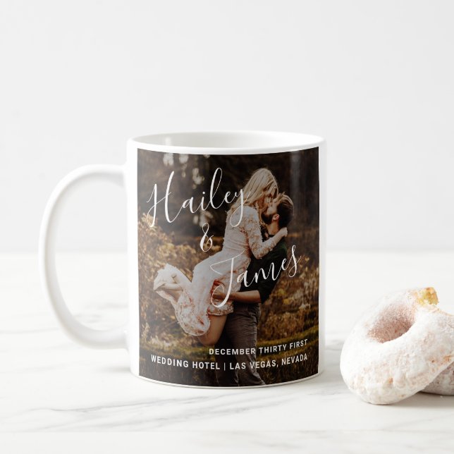 Elegant Photo Modern Wedding Coffee Mug (With Donut)
