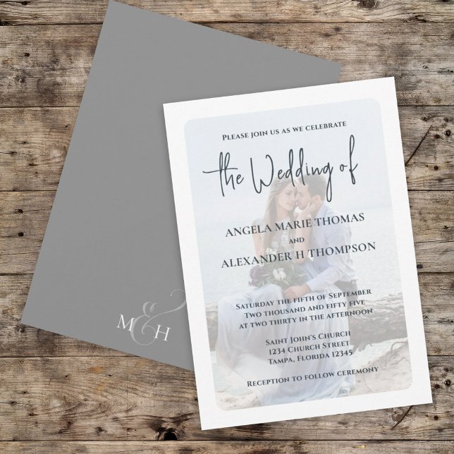 Elegant Photo Modern Wedding Custom Invitation (Creator Uploaded)