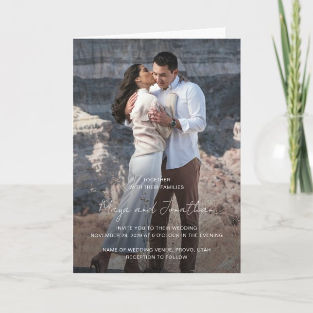 Elegant Photo Modern Wedding Invitation (Front)