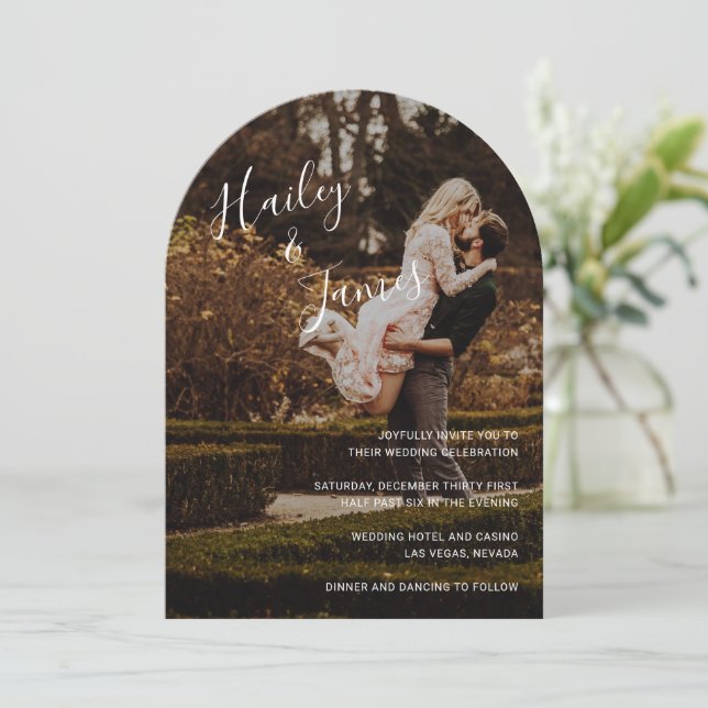 Elegant Photo Modern Wedding Invitation (Standing Front)