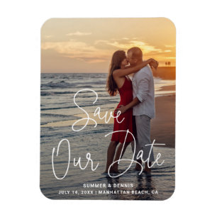 Elegant Photo Modern Wedding Save the Date Magnet