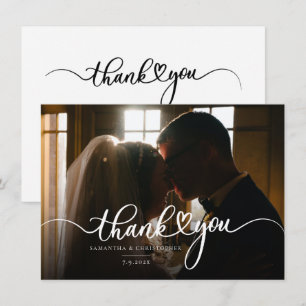 Elegant Photo Modern Wedding Thank You Card