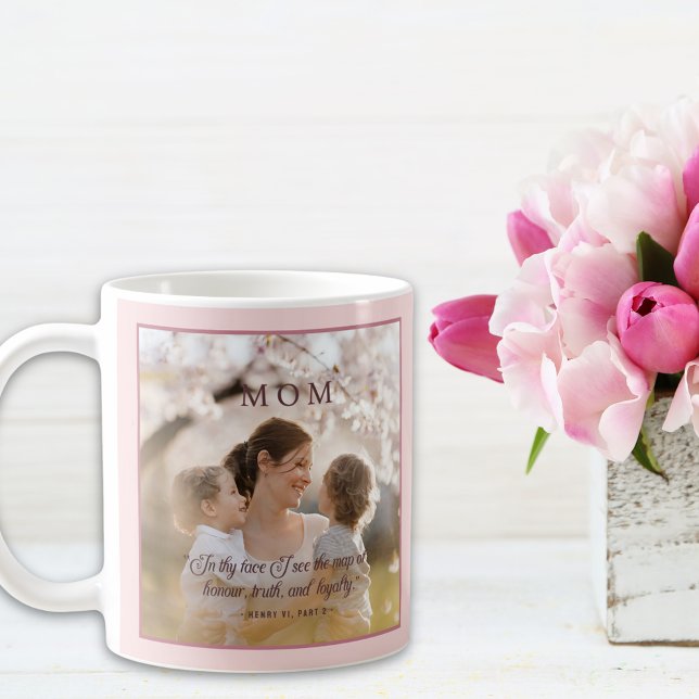 Elegant Photo Mum Quote Modern Script Coffee Mug (Creator Uploaded)