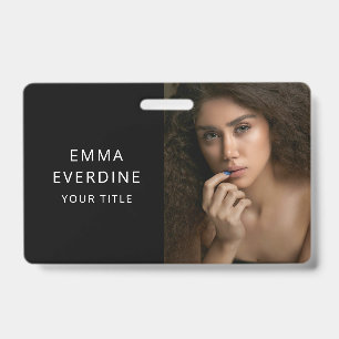 Elegant Photo Name Title ID Badge