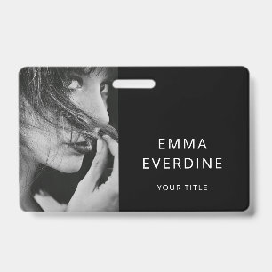 Elegant Photo Name Title ID Badge