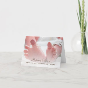 Elegant Photo Newborn Baby Feet Birth Announcement