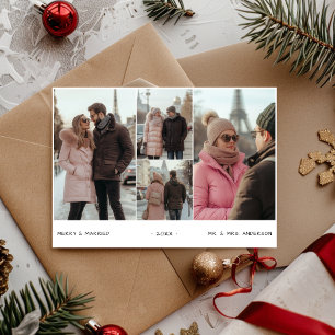 Elegant Photo Newlywed Merry and Married Christmas Holiday Card