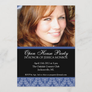 Elegant Photo Open House Graduation Invitation