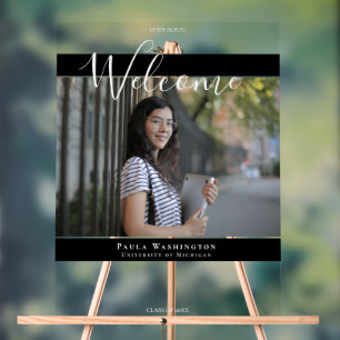 Elegant Photo Open House Welcome  Acrylic Sign