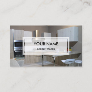 Elegant Photo Overlay Cabinet Maker Business Card