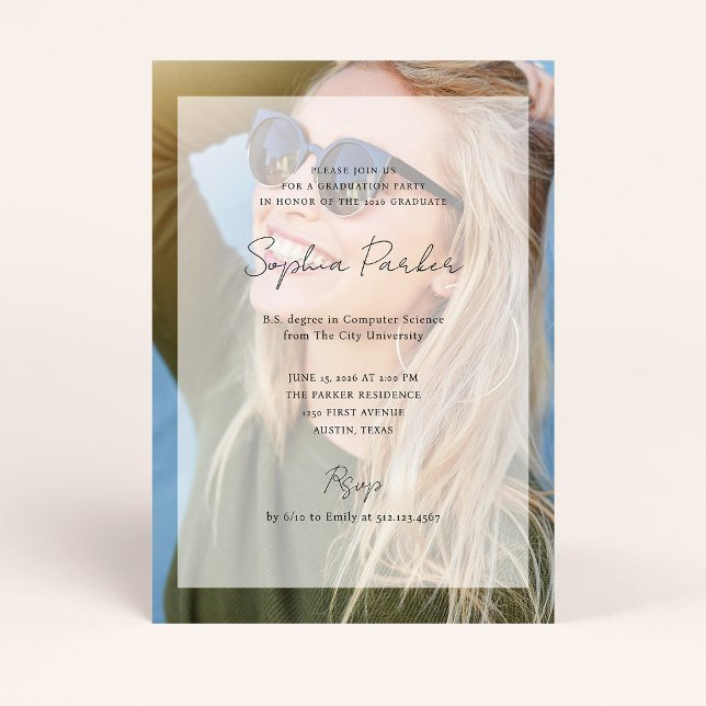 Elegant Photo Overlay | Graduation Party Invitation (Creator Uploaded)