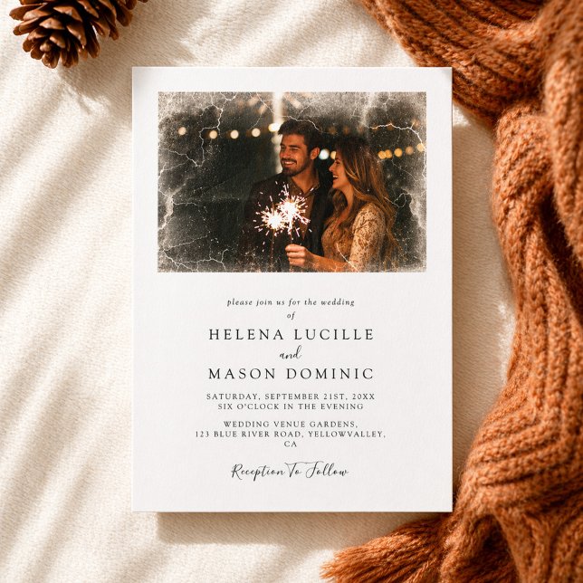 Elegant Photo Overlay Simple Clean Wedding Invitation (Creator Uploaded)