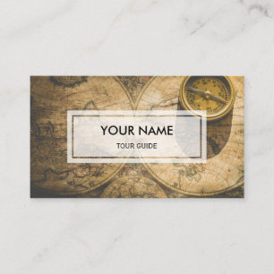 Elegant Photo Overlay Tour Guide Business Card