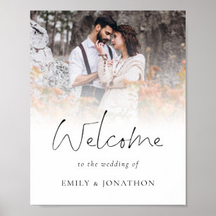Elegant Photo Overlay Welcome to Wedding Poster