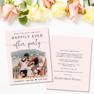 Elegant Photo Pink Wedding Reception Save the Date