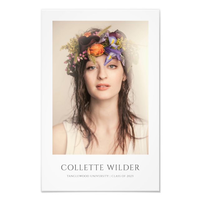 Elegant Photo Portrait Graduation 2023 Print (Front)