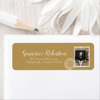 Elegant Photo Postage Stamp Delivery Address Return Address Label