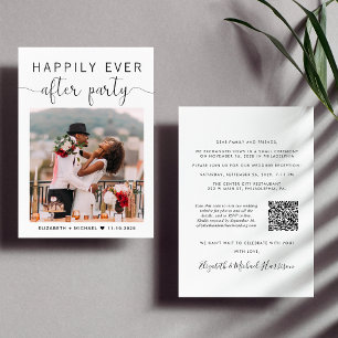 Elegant Photo QR Code Wedding Reception Invitation