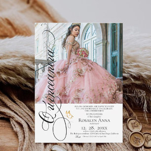 Elegant Photo Quinceañera Invitation