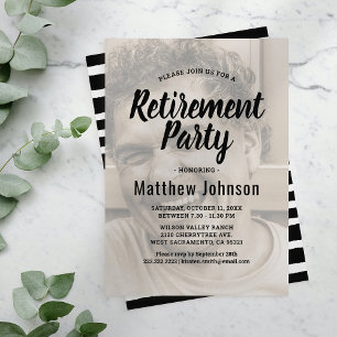 Elegant Photo Retirement Party Invitation